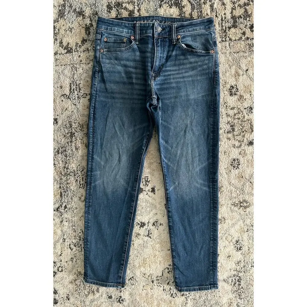 American Eagle Airflex Men’s Athletic Fit Denim Blue Jeans 30x30 Medium Wash